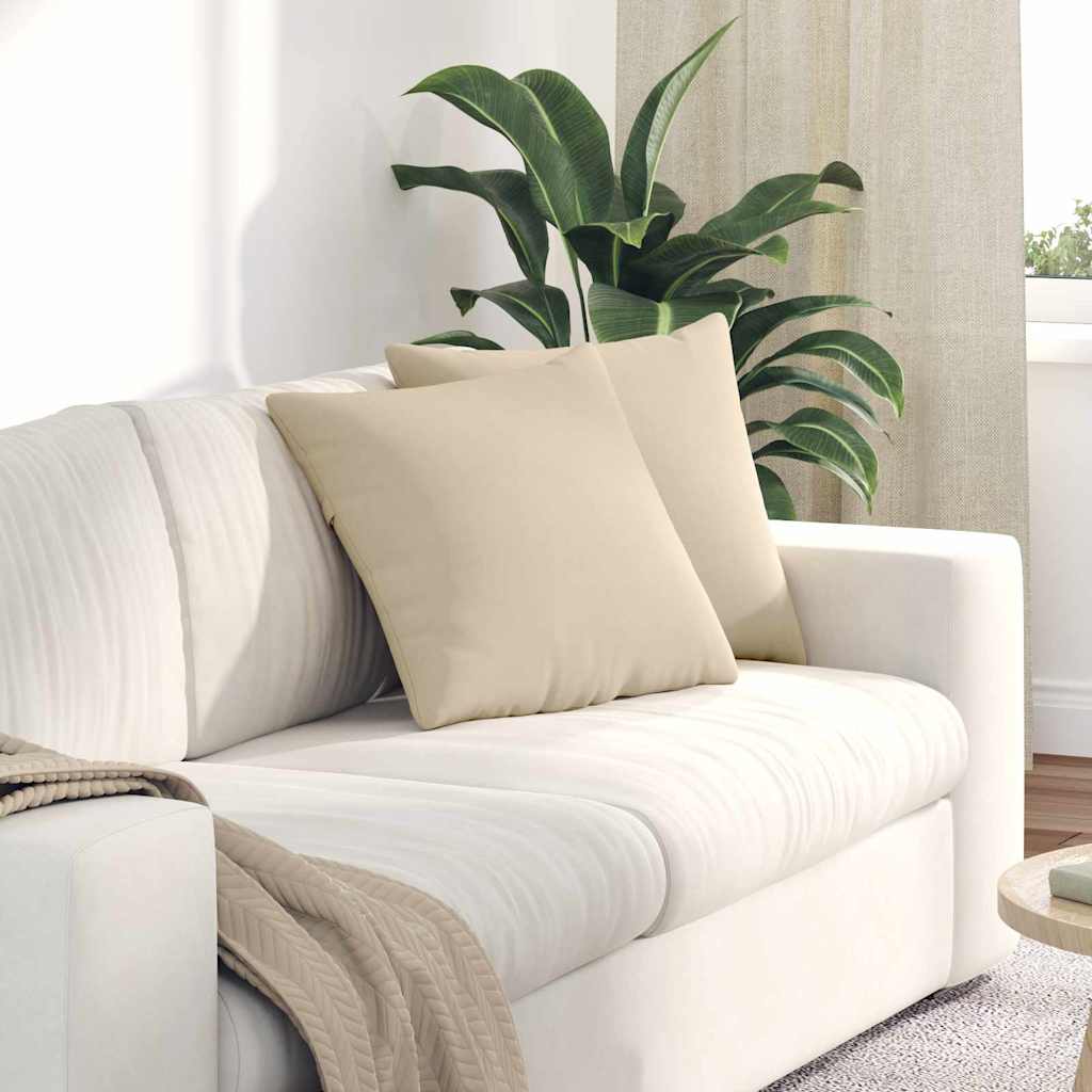 Sofapuder 2 stk. Stof Creme 45 x 45 cm