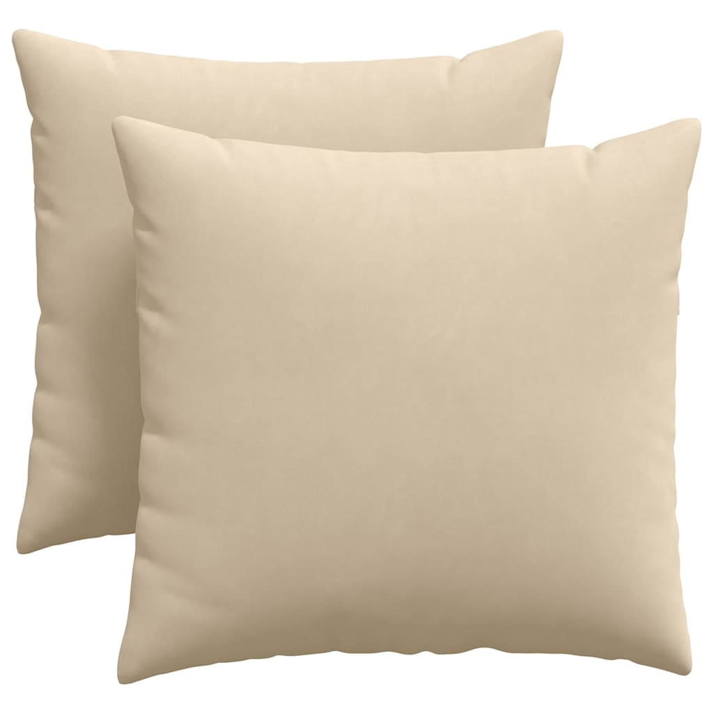 Sofapuder 2 stk. Stof Creme 45 x 45 cm