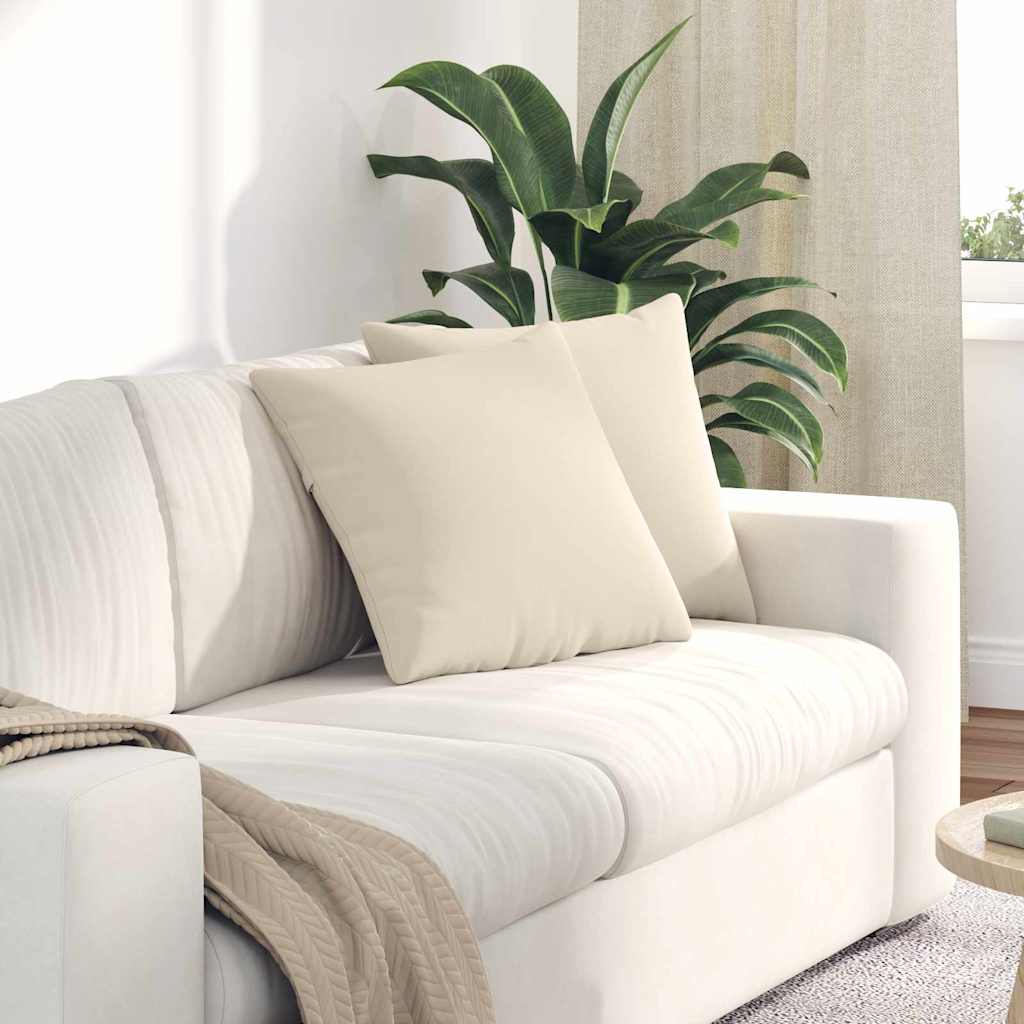 Sofapuder 2 stk. Stof Beige 45 x 45 cm
