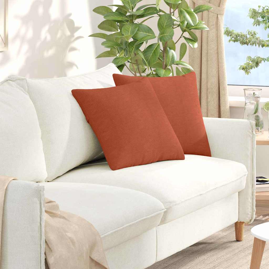 Sofapuder 2 pcs Rød orange 45 x 45 cm Velourstof