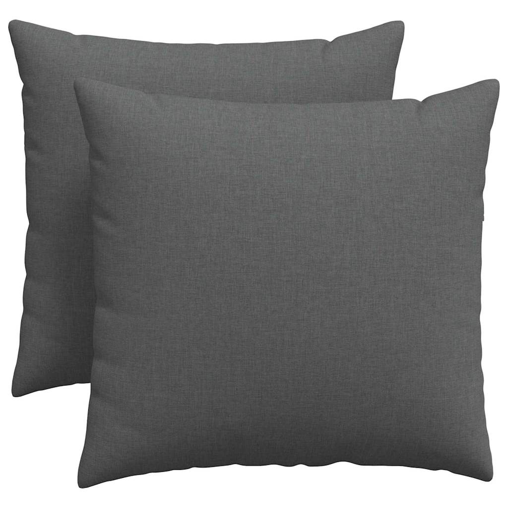 Sofapuder 2 stk. Stof Mørkegrå 50 x 50 cm