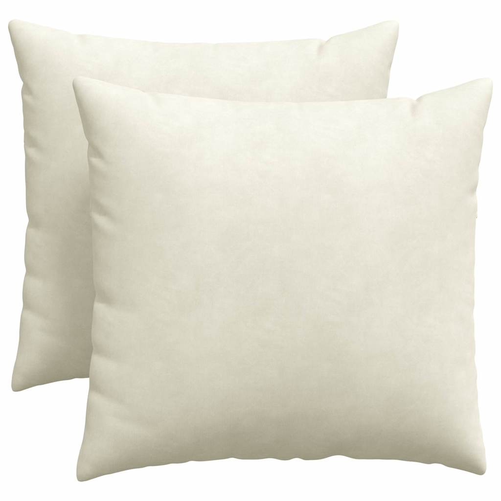 Sofapuder 2 pcs Creme 50 x 50 cm Velourstof