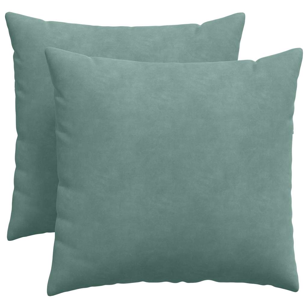 Sofapuder 2 pcs Havgrøn 50 x 50 cm Velourstof