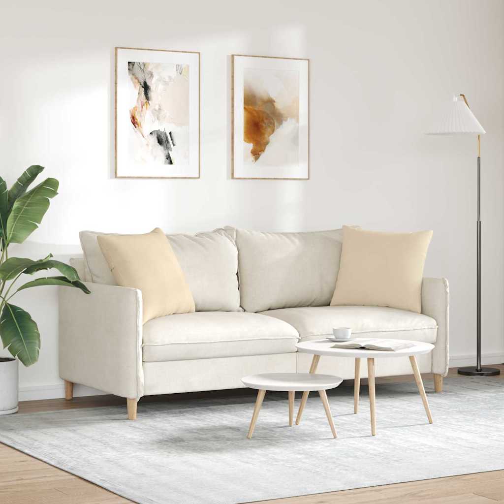 Sofapuder 2 stk. Stof Creme 50 x 50 cm