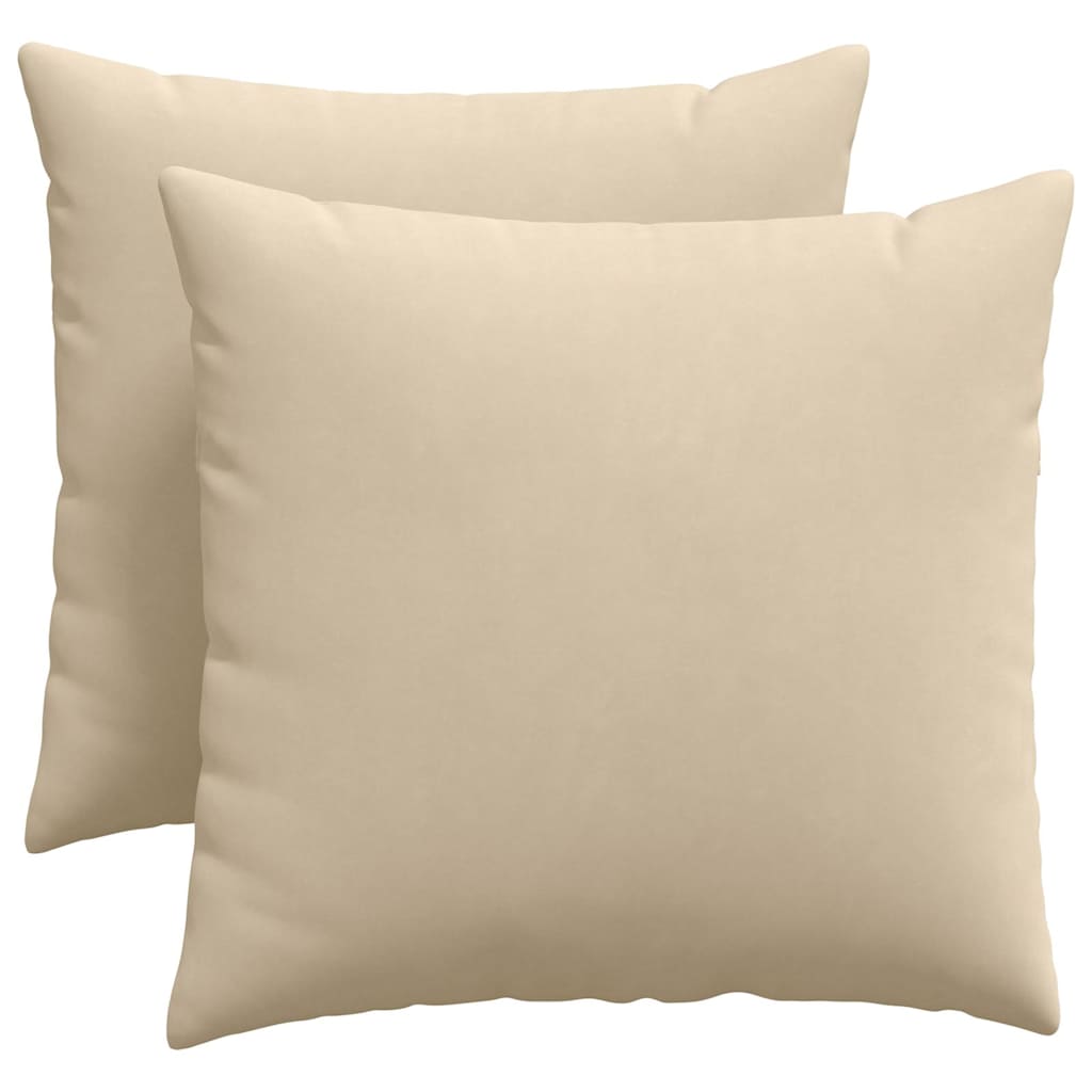 Sofapuder 2 stk. Stof Creme 50 x 50 cm
