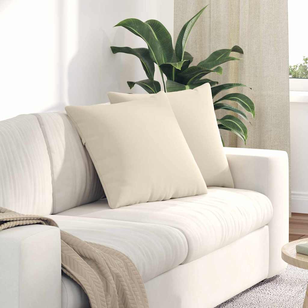 Sofapuder 2 stk. Stof Beige 50 x 50 cm