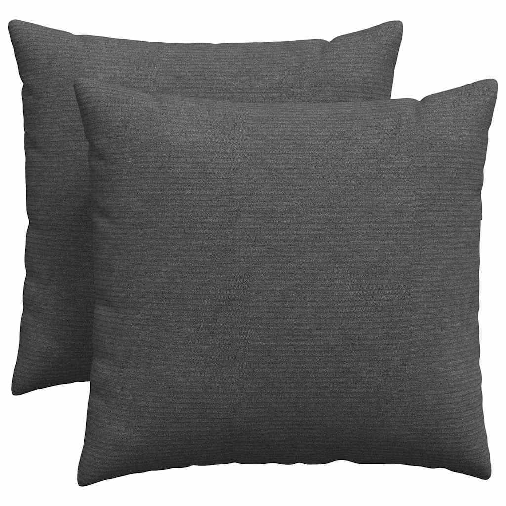 Sofapuder 2 pcs Mørkegrå 50 x 50 cm Velourstof