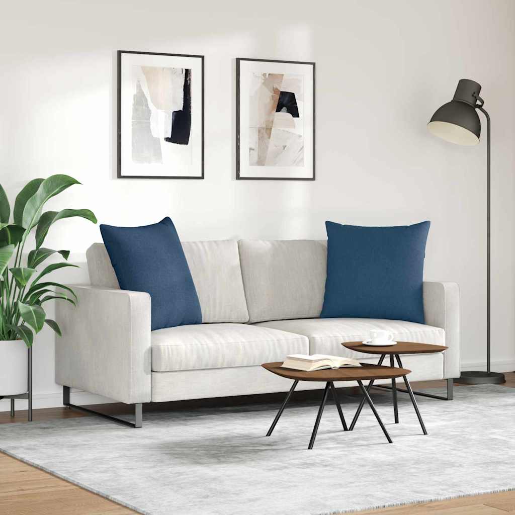 Sofapuder 2 stk. Stof Blå 60 x 60 cm