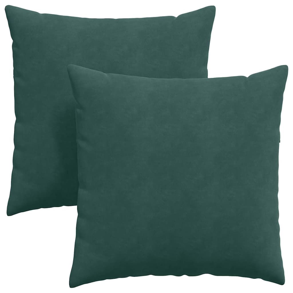 Sofapuder 2 pcs Mørkegrøn 60 x 60 cm Velourstof