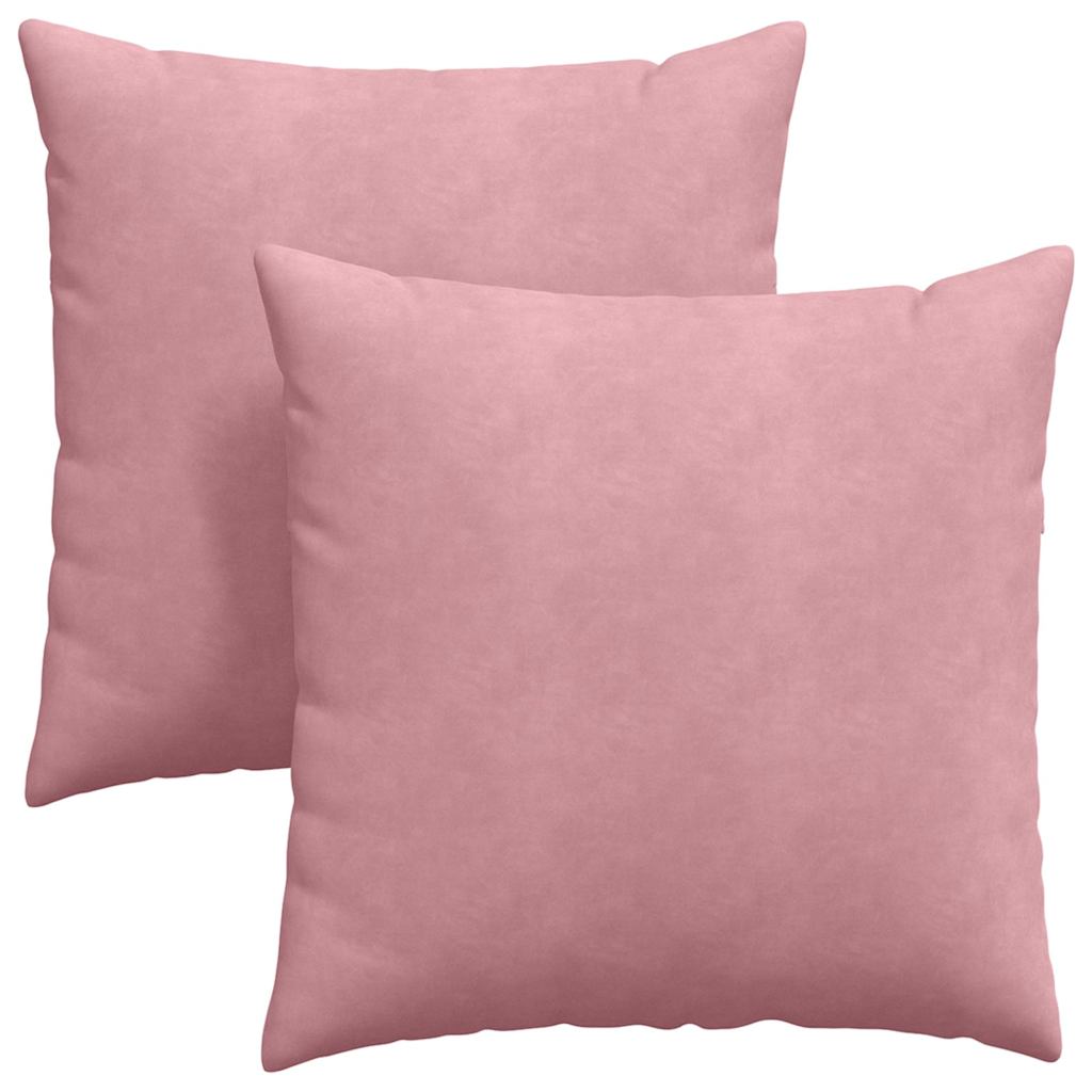 Sofapuder 2 pcs Lyserød 60 x 60 cm Velourstof
