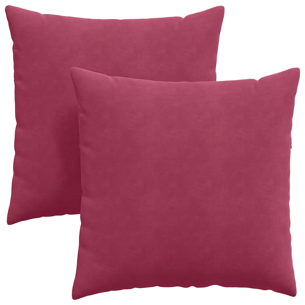 Sofapuder 2 pcs Vinrød 60 x 60 cm Velourstof
