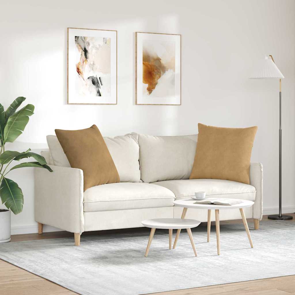 Sofapuder 2 pcs Brun 60 x 60 cm Velourstof