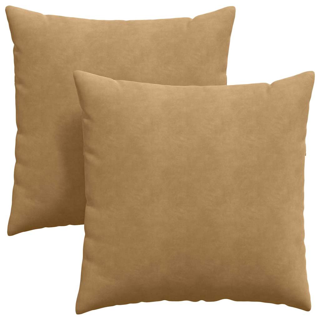 Sofapuder 2 pcs Brun 60 x 60 cm Velourstof