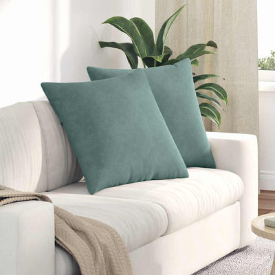 Sofapuder 2 pcs Havgrøn 60 x 60 cm Velourstof