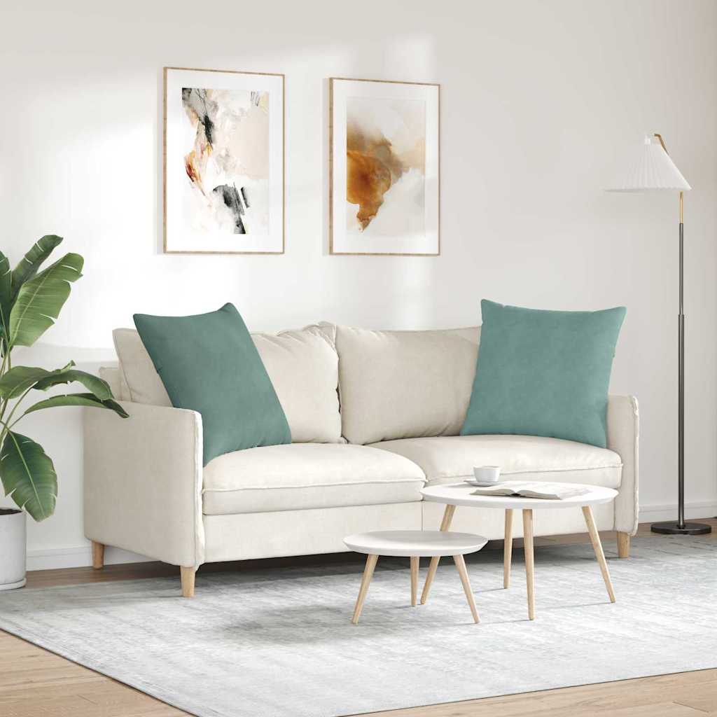 Sofapuder 2 pcs Havgrøn 60 x 60 cm Velourstof