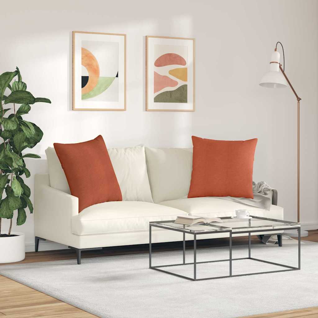 Sofapuder 2 pcs Rød orange 60 x 60 cm Velourstof