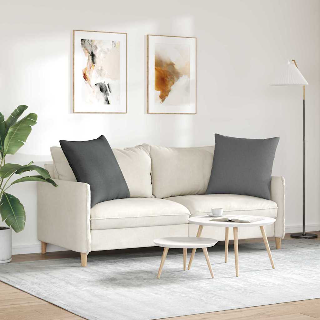 Sofapuder 2 stk. Stof Mørkegrå 80 x 80 cm