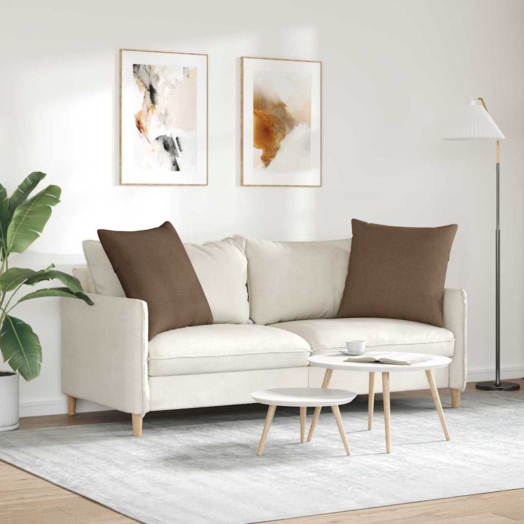 Sofapuder 2 stk. Stof Brun 80 x 80 cm