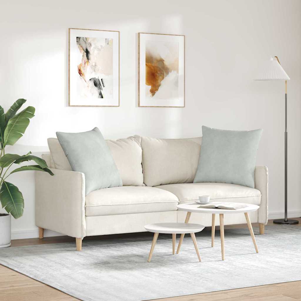 Sofapuder 2 pcs Lysegrå 80 x 80 cm Velourstof