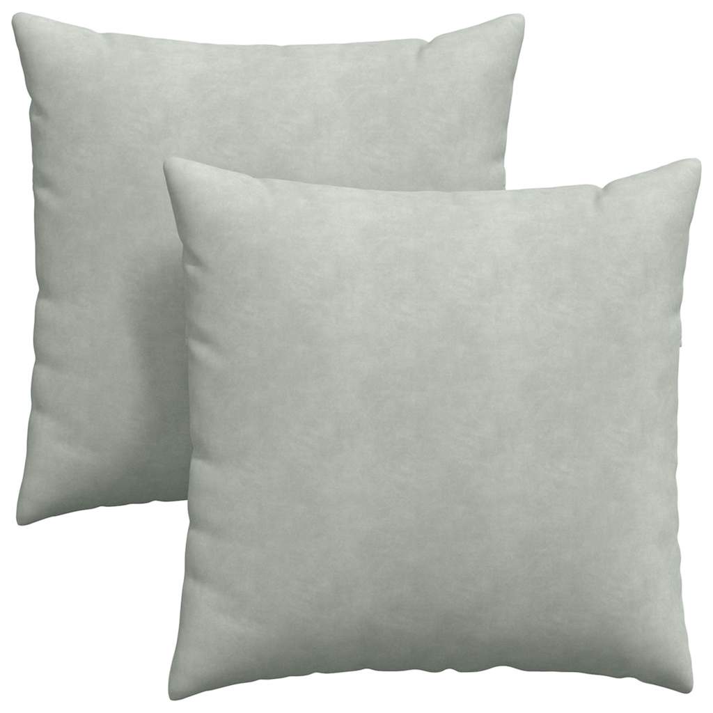 Sofapuder 2 pcs Lysegrå 80 x 80 cm Velourstof