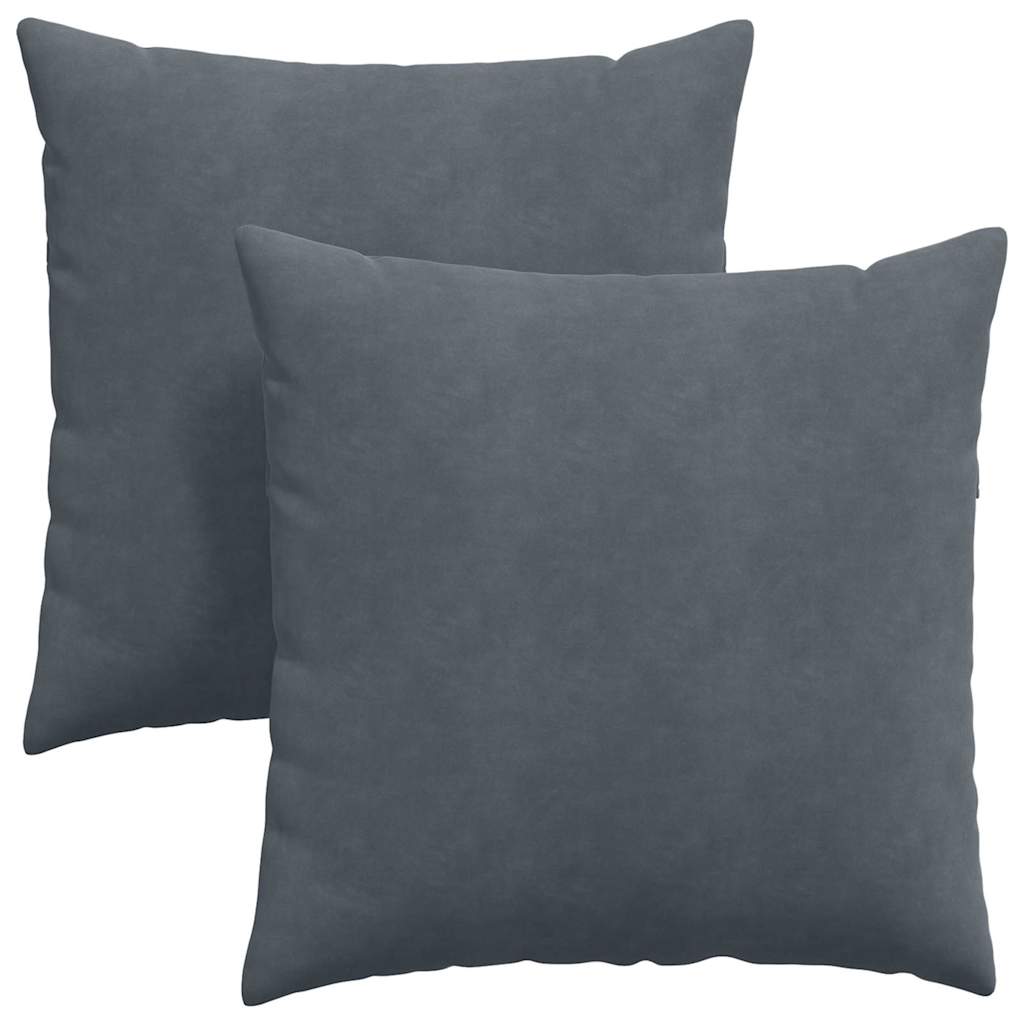 Sofapuder 2 pcs Mørkegrå 80 x 80 cm Velourstof