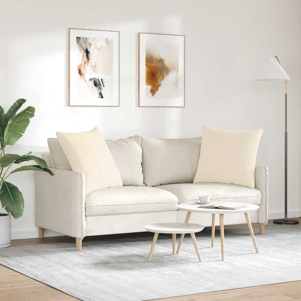 Sofapuder 2 stk. Stof Beige 80 x 80 cm