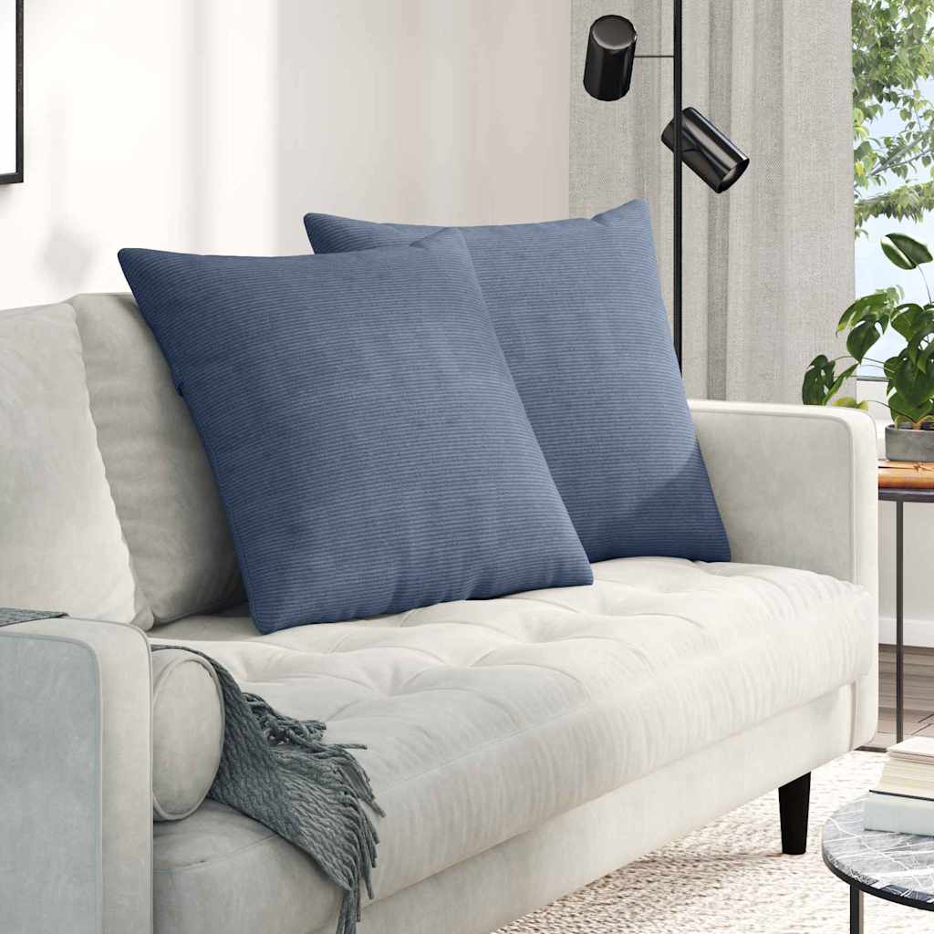 Sofapuder 2 pcs Blå 80 x 80 cm Velourstof