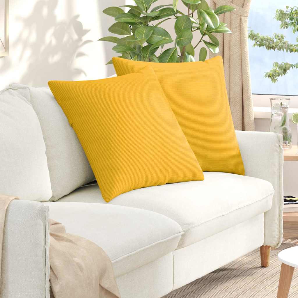 Sofapuder 2 pcs Lys Gul 80 x 80 cm Velourstof