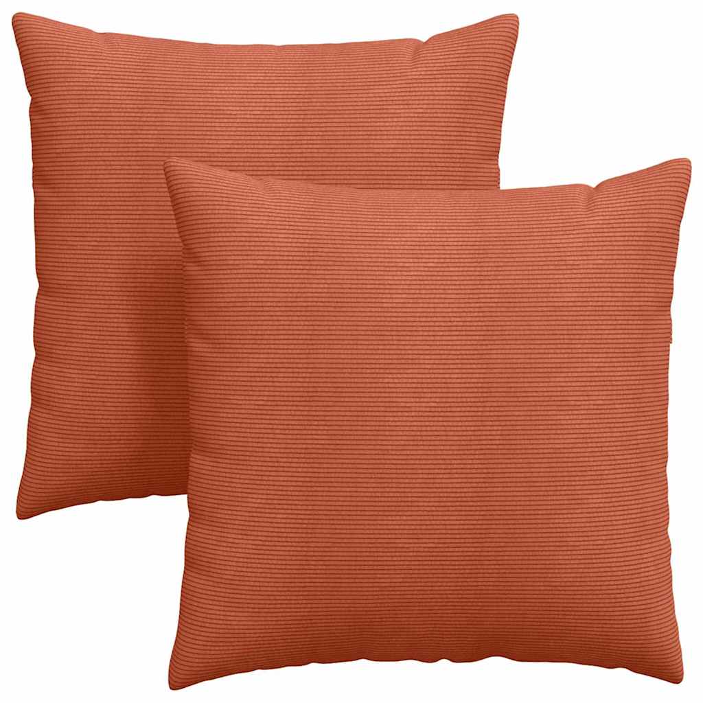Sofapuder 2 stk. Velourstof Rød orange 80 x 80 cm
