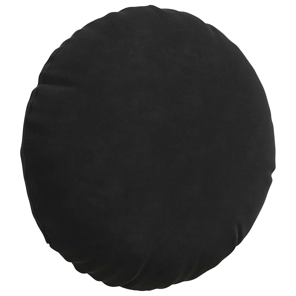 Sædepuder 2 stk. Fløjl Sort Ø30 x 13 cm