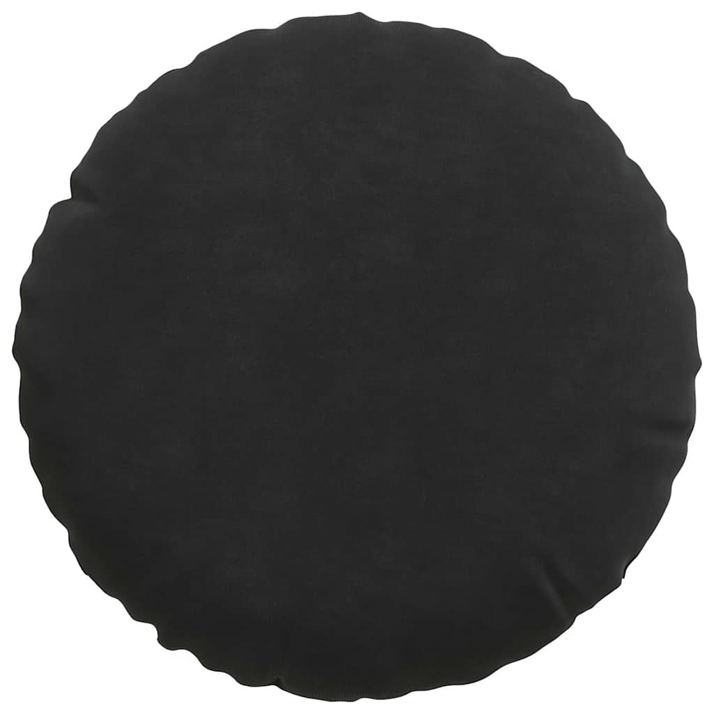 Sædepuder 2 stk. Fløjl Sort Ø30 x 13 cm