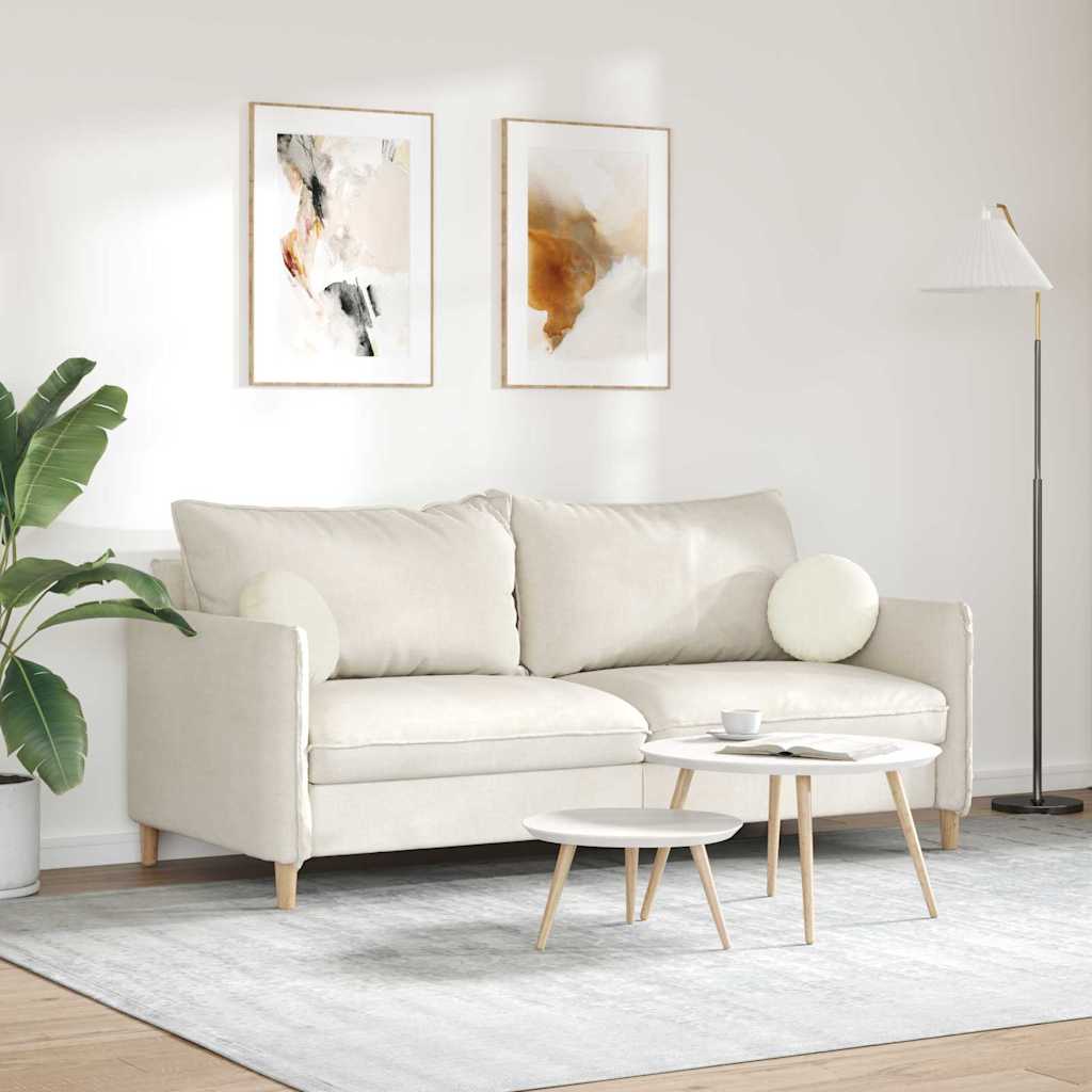 Sædepuder 2 stk. Fløjl Creme Ø30 x 13 cm