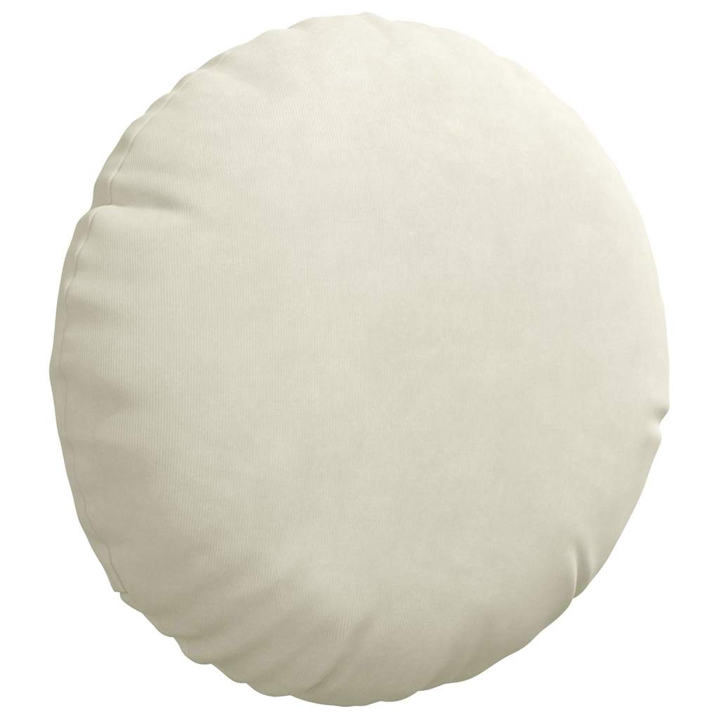 Sædepuder 2 stk. Fløjl Creme Ø30 x 13 cm