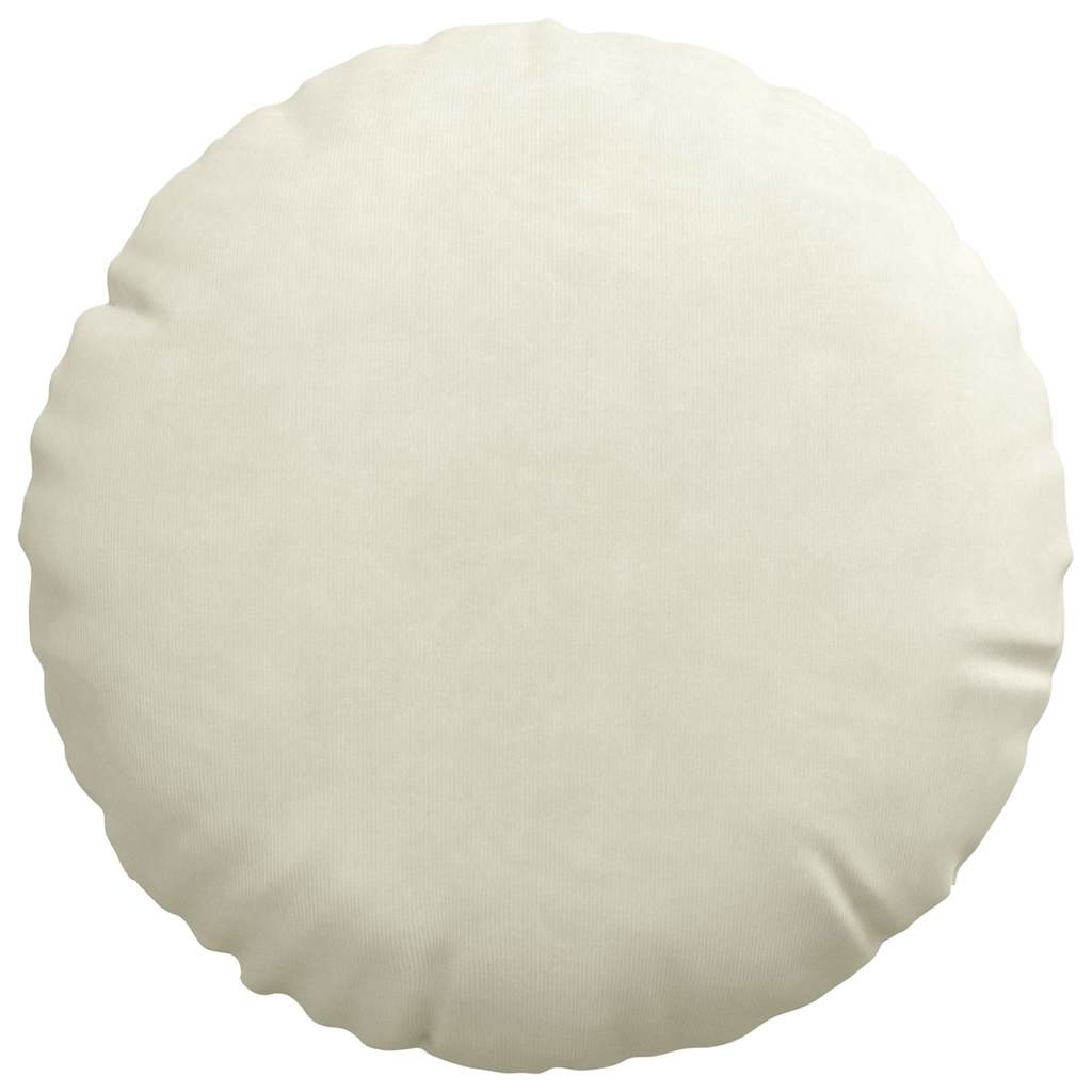 Sædepuder 2 stk. Fløjl Creme Ø30 x 13 cm