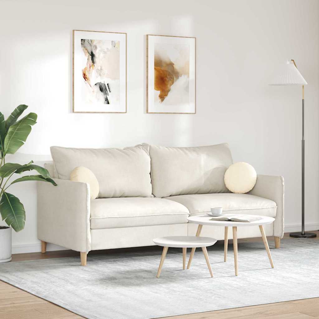 Sædepuder 2 stk. Velourstof Creme Ø30 x 13 cm