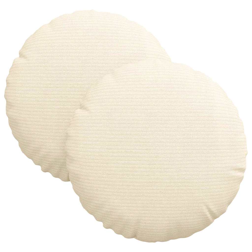 Sædepuder 2 stk. Velourstof Creme Ø30 x 13 cm