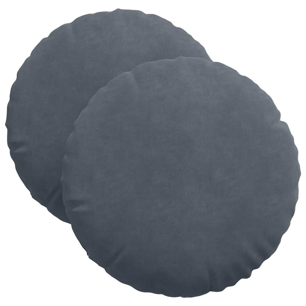 Sædepuder 2 pcs Mørkegrå Ø 40 x 13 cm Fløjl