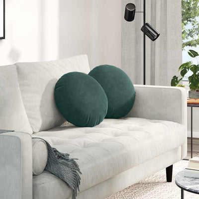 Sædepuder 2 pcs Mørkegrøn Ø 40 x 13 cm Fløjl