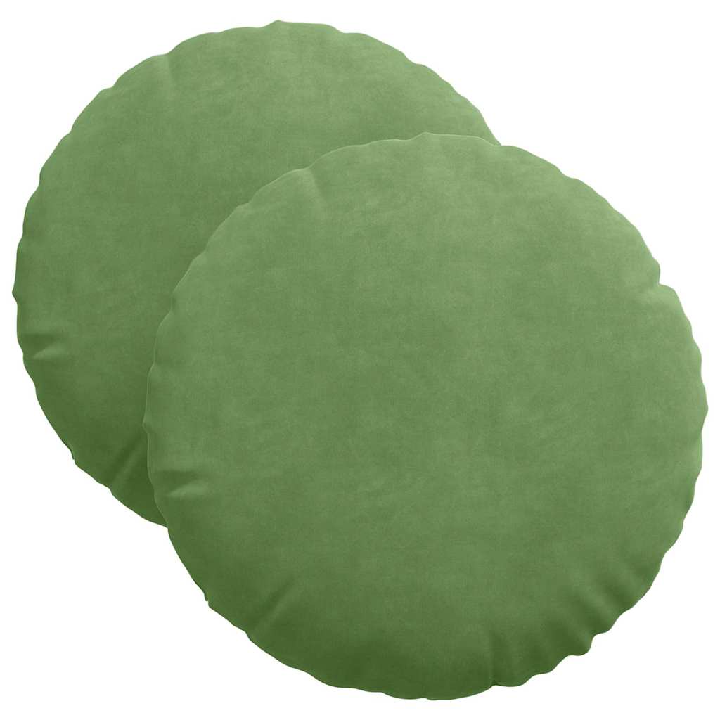 Sædepuder 2 pcs Lys grøn Ø 40 x 13 cm Fløjl