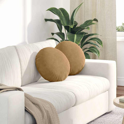 Sædepuder 2 pcs Brun Ø 40 x 13 cm Fløjl