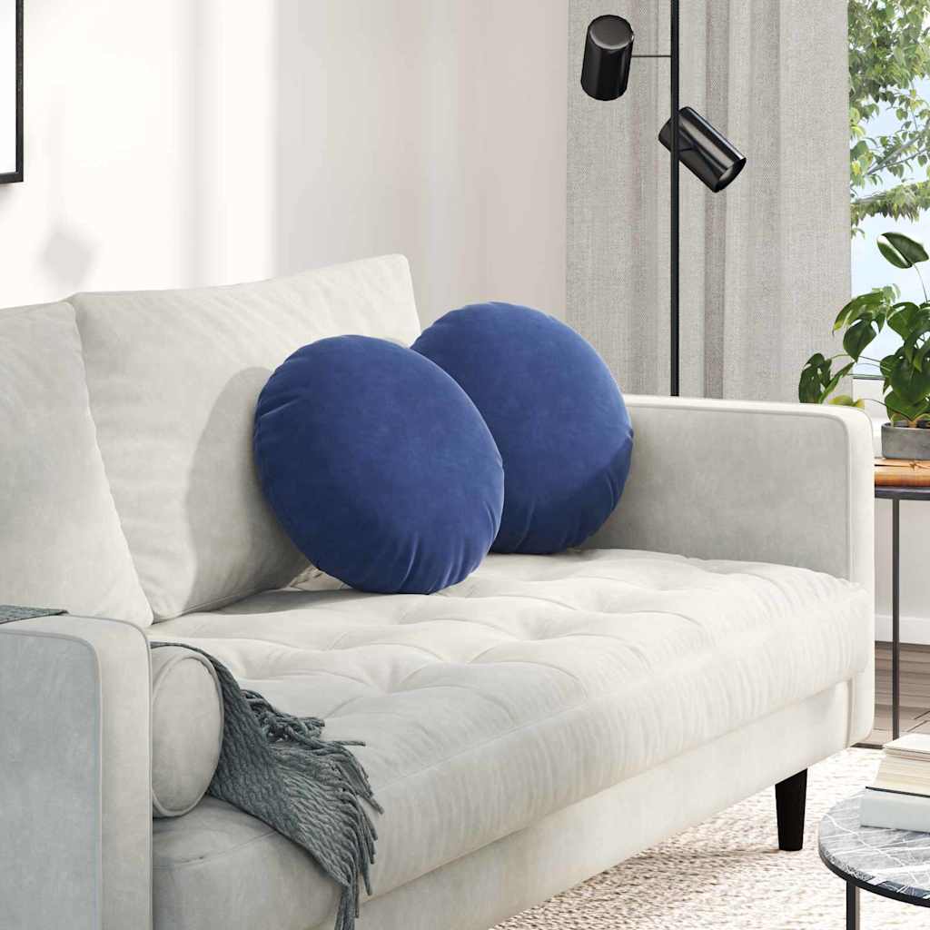 Sædepuder 2 pcs Politi blå Ø 40 x 13 cm Fløjl
