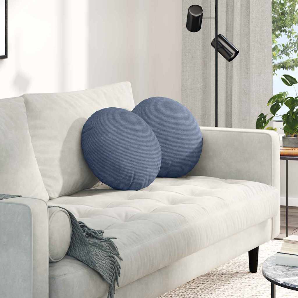 Sædepuder 2 stk. Velourstof Blå Ø 40 cm