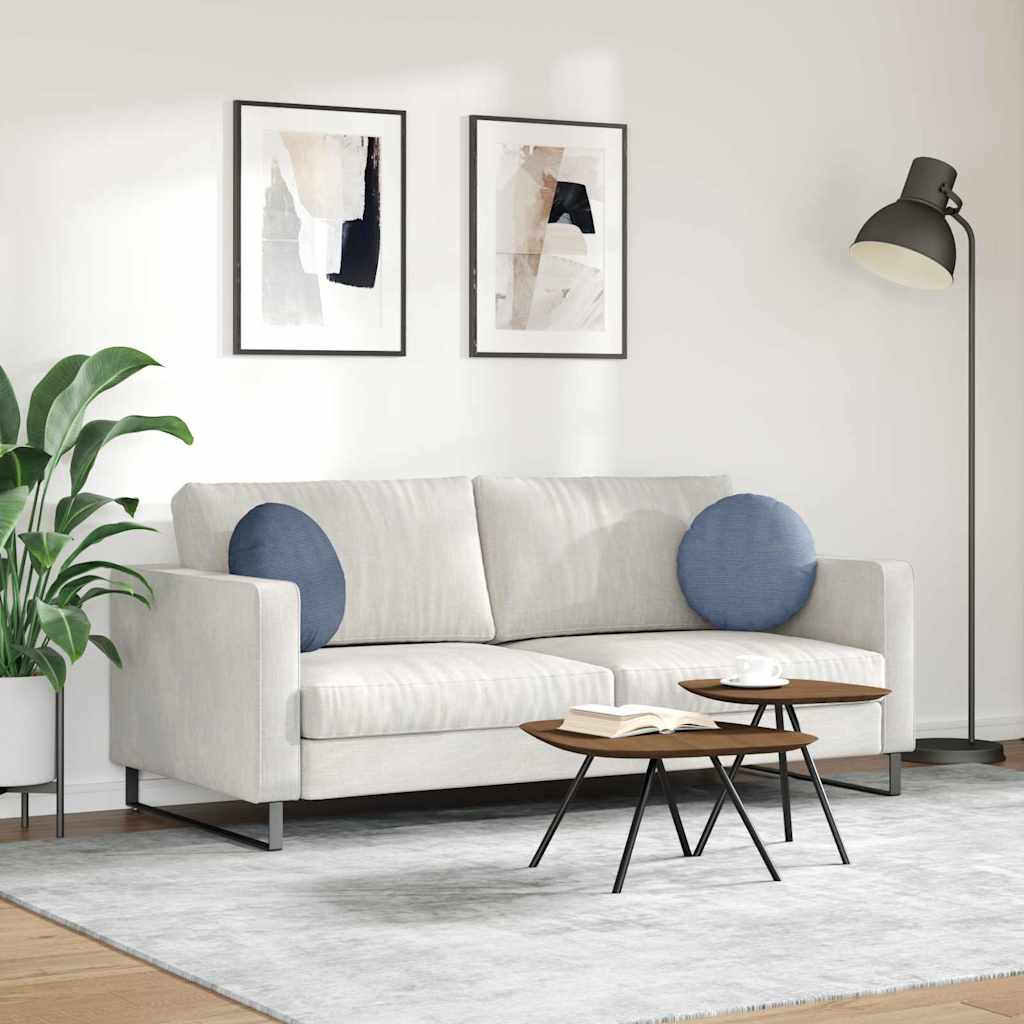 Sædepuder 2 stk. Velourstof Blå Ø 40 cm