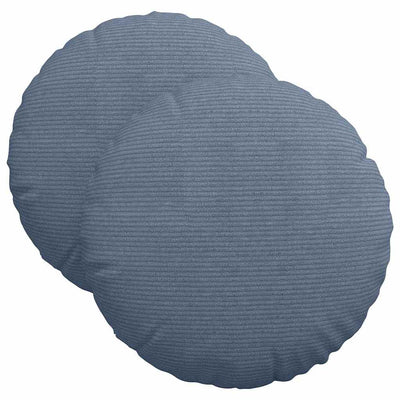 Sædepuder 2 stk. Velourstof Blå Ø 40 cm