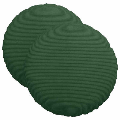 Sædepuder 2 stk. Velourstof Mørkegrøn Ø 40 cm