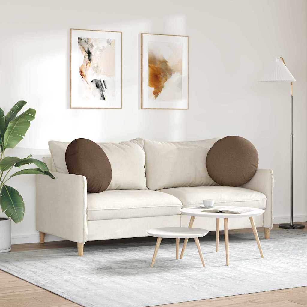 Sædepuder 2 stk. Stof Brun Ø50 x 19 cm