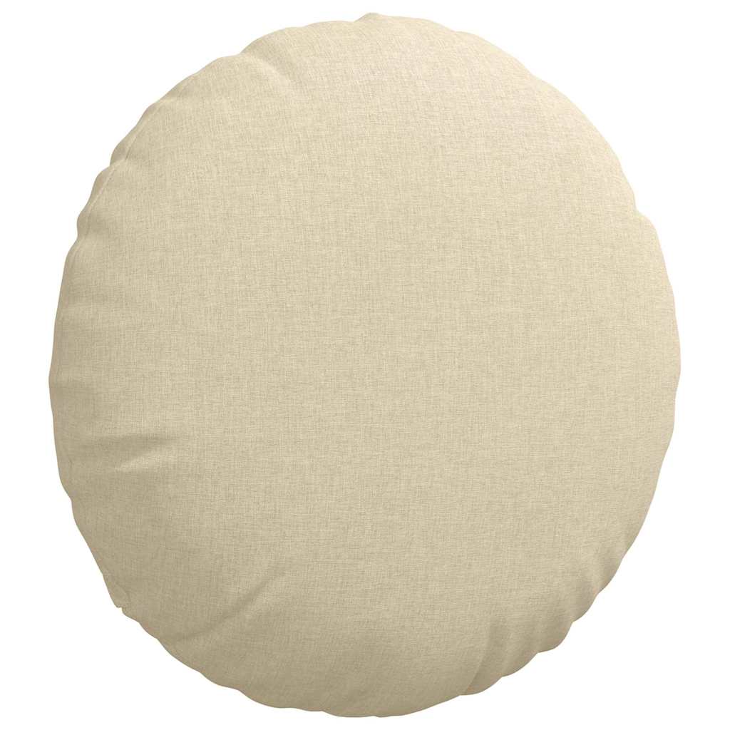Sædepuder 2 stk. Stof Cremefarvet Ø50 x 19 cm