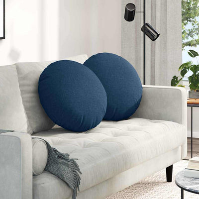 Sædepuder 2 stk. Stof Blå Ø50 x 19 cm