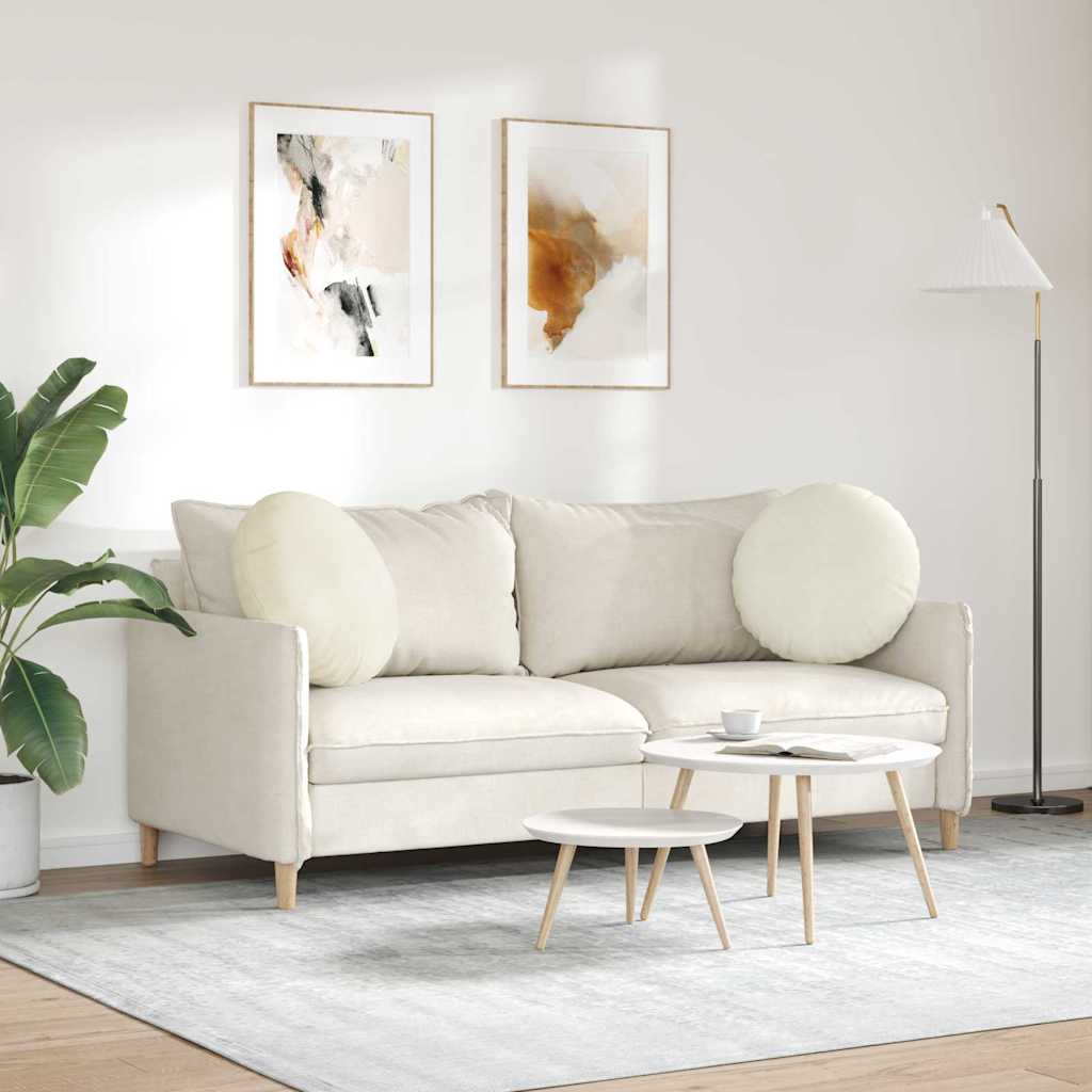 Sædepuder 2 stk. Fløjl Creme Ø50 x 19 cm