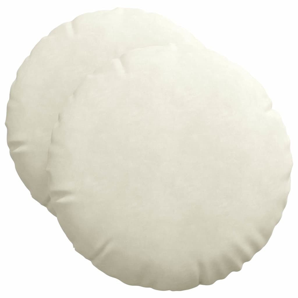 Sædepuder 2 stk. Fløjl Creme Ø50 x 19 cm